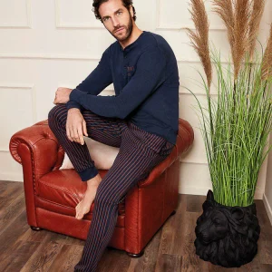 Pigiama in caldo cotone stampa righe