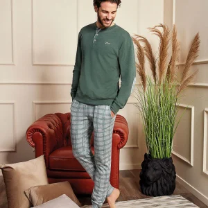 Pigiama in caldo cotone stampa scozzese