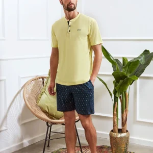 Pigiama corto in jersey stampato