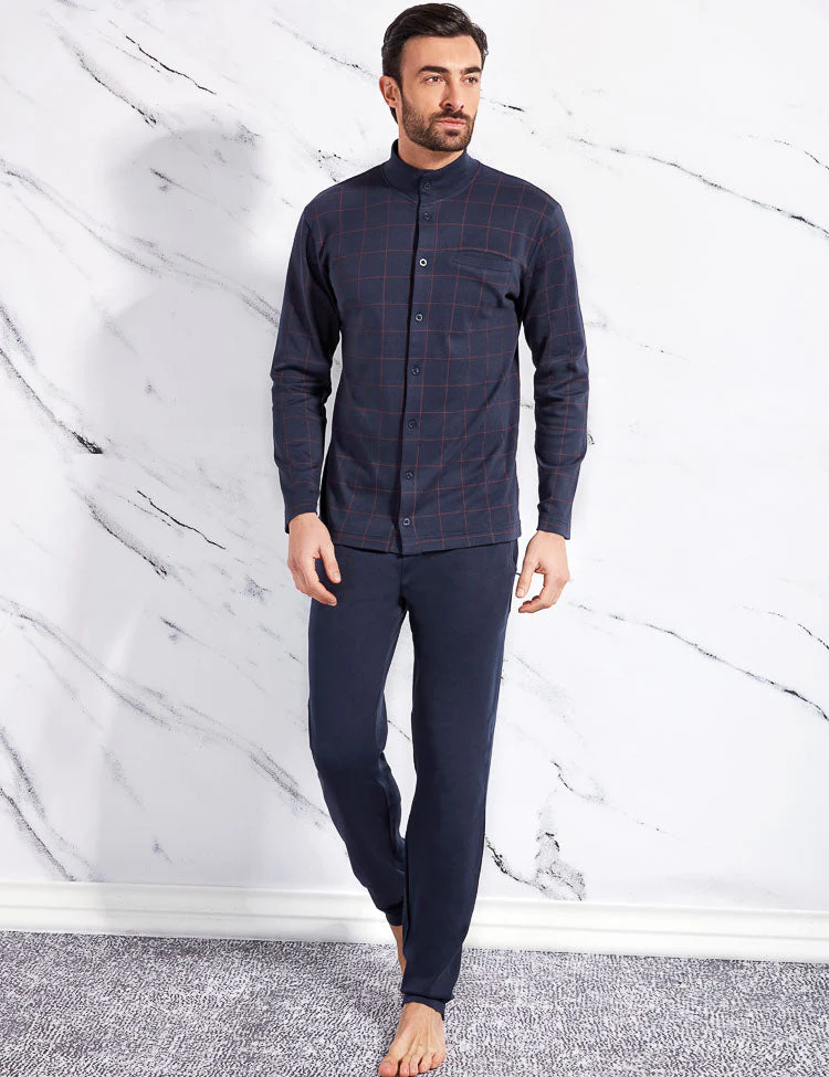 Pigiama giacca aperta in caldo cotone - immagine 2