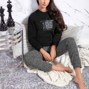 Pigiama girocollo in jacquard