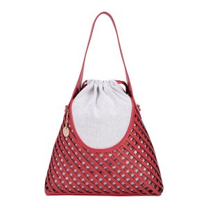 BORSA A SPALLA TRAFORATA CON SACCA