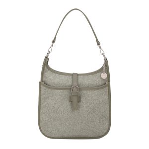 BORSA A SPALLA IN MISTO TESSUTO