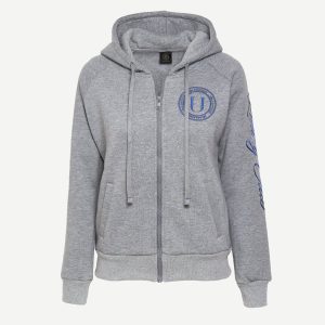 TURQUOISE/ Felpa cappuccio/zip donna  - Blue