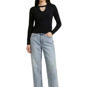 Only Maglia ONLVENICE LIFE LS PEEKABOO BLING CC KNT maniche lunghe Donna 15364652