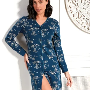 Camicia da notte aperta in caldo cotone