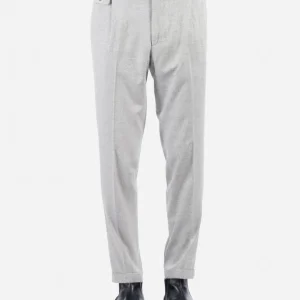 Pantaloni in Flanella Leggera Grigio Chiaro
