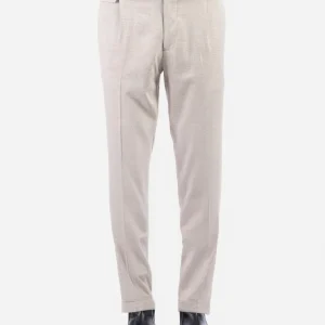 Pantaloni in Flanella Leggera Sabbia