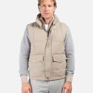 Gilet Beige in Tessuto Tecnico