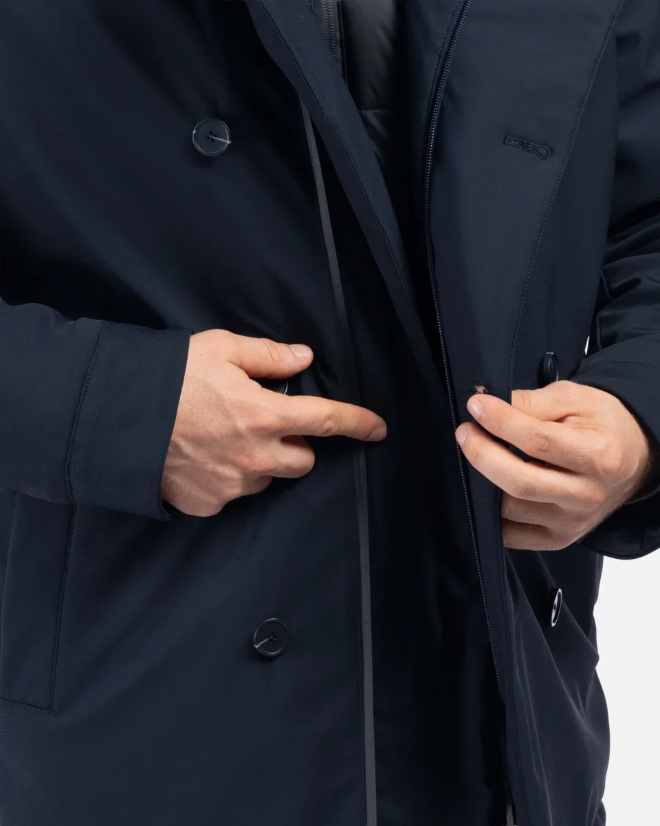 Peacoat in Tessuto Tecnico Stretch Blu - immagine 4