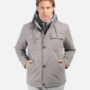 Giubbotto Tortora in Tessuto Tecnico