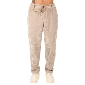 Pantalone Uomo BERNA Velluto Floreale Devorè