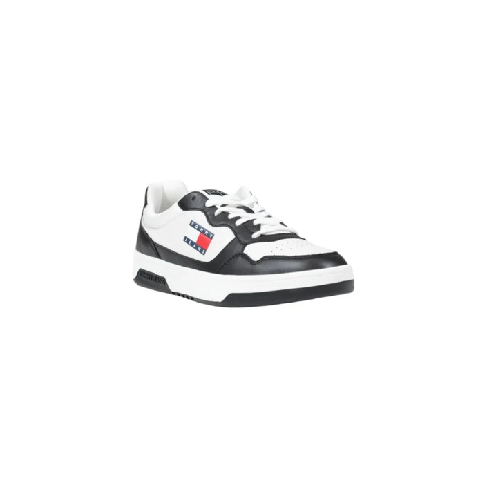 Tommy Hilfiger Jeans Sneakers Uomo Bianche EM0EM01443 - Scarpe Pelle 100% - immagine 4