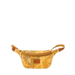 Alviero Martini Prima Classe Marsupio Uomo Beige in Pelle 100% con Stampa Geo C 8918 6000