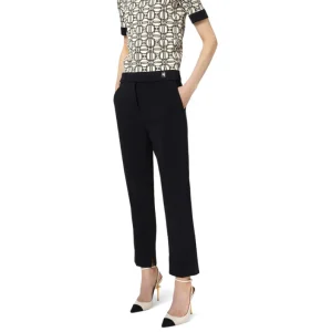 Elisabetta Franchi Pantaloni Donna Nero Zip e Bottone a Gancio Tasche Anteriori e Posteriori 95% Poliestere 5% Elastan Autunno/Inverno V_31852