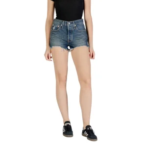 Levis® Shorts Donna Blu con Zip e Bottone Tasche Anteriori e Posteriori 100% Cotone Autunno/Inverno 56327-0411