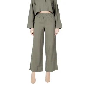 Only Pantaloni Donna Verde Senza Chiusura 93% Viscosa 7% Poliestere Primavera/Estate 15337956