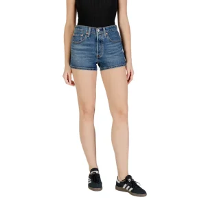 Levis® Shorts Donna Blu con Zip e Bottone Tasche Anteriori e Posteriori 99% Cotone 1% Elastan 56327-0412