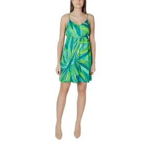 Only Abito Corto Donna Verde Floreale con Spalline Scollo a V in Viscosa 100% 15343115