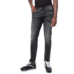 Jack & Jones Jeans Uomo Neri in Cotone 70% Poliestere 28% Elastan 2% con Zip e Bottone Tasche Anteriori Primavera/Estate 12159030