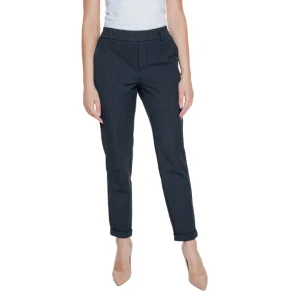 Vero Moda Pantaloni Donna Grigi Melange Tasche Anteriori Elastan 5% Poliestere 62% Viscosa 33% 10225280