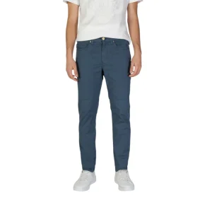 Jeckerson Pantaloni Uomo Blu Monocromo Zip e Bottone Tasche Anteriori e Posteriori 98% Cotone 2% Elastan Primavera/Estate JUPPA077JOHN001 CTCPTGABA012