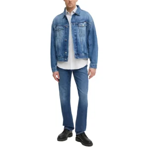 Calvin Klein Jeans Jeans Uomo Azzurro in Cotone 79% Cotone Organico 20% Elastan 1% con Zip e Bottone Tasche Anteriori e Posteriori J30J327016