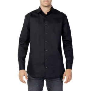 Selected Camicia Uomo Nero Bottoni Maniche Lunghe Scollo Alto Colletto Classico Cotone 100% Primavera Estate 16086754