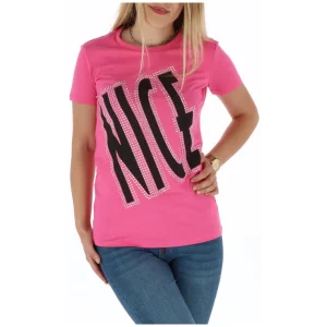 Guess T-Shirt Donna Rosa Manica Corta Scollo Tondo 100% Cotone Primavera/Estate W0VI04K9ID0