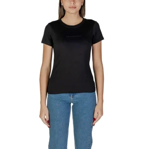 Calvin Klein Jeans T-Shirt Donna Nera Manica Corta Scollo Tondo 100% Cotone Primavera/Estate J20J224990