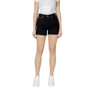 Calvin Klein Jeans Shorts Donna Neri con Zip Bottone Tasche Anteriori Posteriori in Cotone 94% Elastan 2% Elastomultiestere 4% Primavera/Estate J20J225154