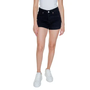 Vero Moda Shorts Donna Neri Zip Bottone Tasche Anteriori Posteriori Cotone 99% Elastan 1% Primavera Estate 10301532