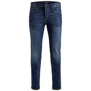 Jack & Jones Jeans Uomo Blu Effetto Consumato in Cotone 85% Poliestere 13% Elastan 2% con Zip e Bottone Tasche Anteriori e Posteriori Primavera/Estate 12146384