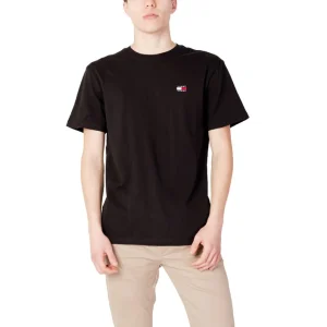 Tommy Hilfiger Jeans T-Shirt Uomo Nera Maniche Corte Scollo Tondo Cotone Organico 100% TJM CLSC TOMMY XS BA