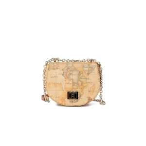 Alviero Martini Prima Classe Borsa Donna Beige con Stampa Geo in Pelle 40% Borsa a Tracolla C E049 6000