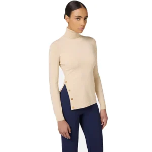 Elisabetta Franchi Maglia Donna Bianca in 76% Viscosa 24% Poliestere a Manica Lunga con Scollo Alto Autunno/Inverno V_31846