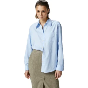 Pinko Camicia Donna Azzurro Manica Lunga Bottoni 100% Cotone Autunno/Inverno V_32059