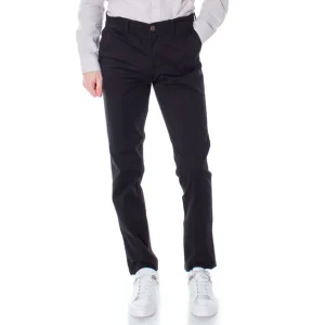 Jack & Jones Pantaloni Uomo Nero Monocromo Zip e Bottone Tasche Anteriori e Posteriori 98% Cotone 2% Elastan Primavera/Estate 12150158