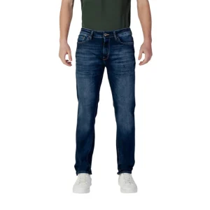 Jack & Jones Jeans Uomo Blu in Cotone Organico 93% Cotone 5% Elastan 2% con Zip e Bottone Tasche Anteriori e Posteriori 12177444