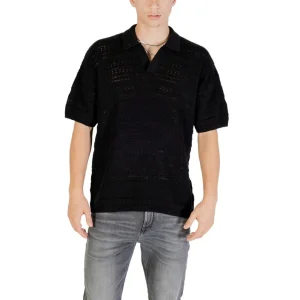 Only & Sons Maglia Uomo Nera con Maniche Corte Scollo a V in Cotone 100% Autunno/Inverno 22031835
