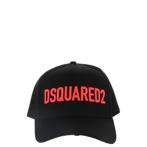 Dsquared2 Cappello Donna Nero Stampa 100% Cotone Primavera/Estate BCW0089