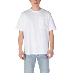 Antony Morato T-Shirt Uomo Bianca Monocromo Manica Corta Scollo Tondo 100% Cotone Primavera/Estate MMKS02465-FA100245