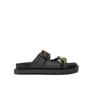 Guess Sandali Donna Nero Scarpe Basse Suola Gomma 95% Poliestere 5% Poliuretanica Primavera/Estate FLJFTM FAB03