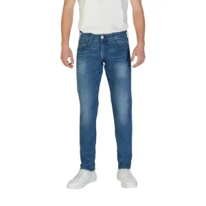 Replay Pantaloni Uomo Blu Monocromo in Cotone 94% Elastomultiestere 4% Lycra 2% con Zip e Bottone Tasche Anteriori e Posteriori M914.000.261 C39