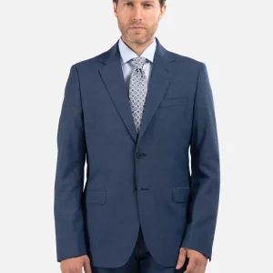 Abito All Season in Twill di Lana Blu Melange