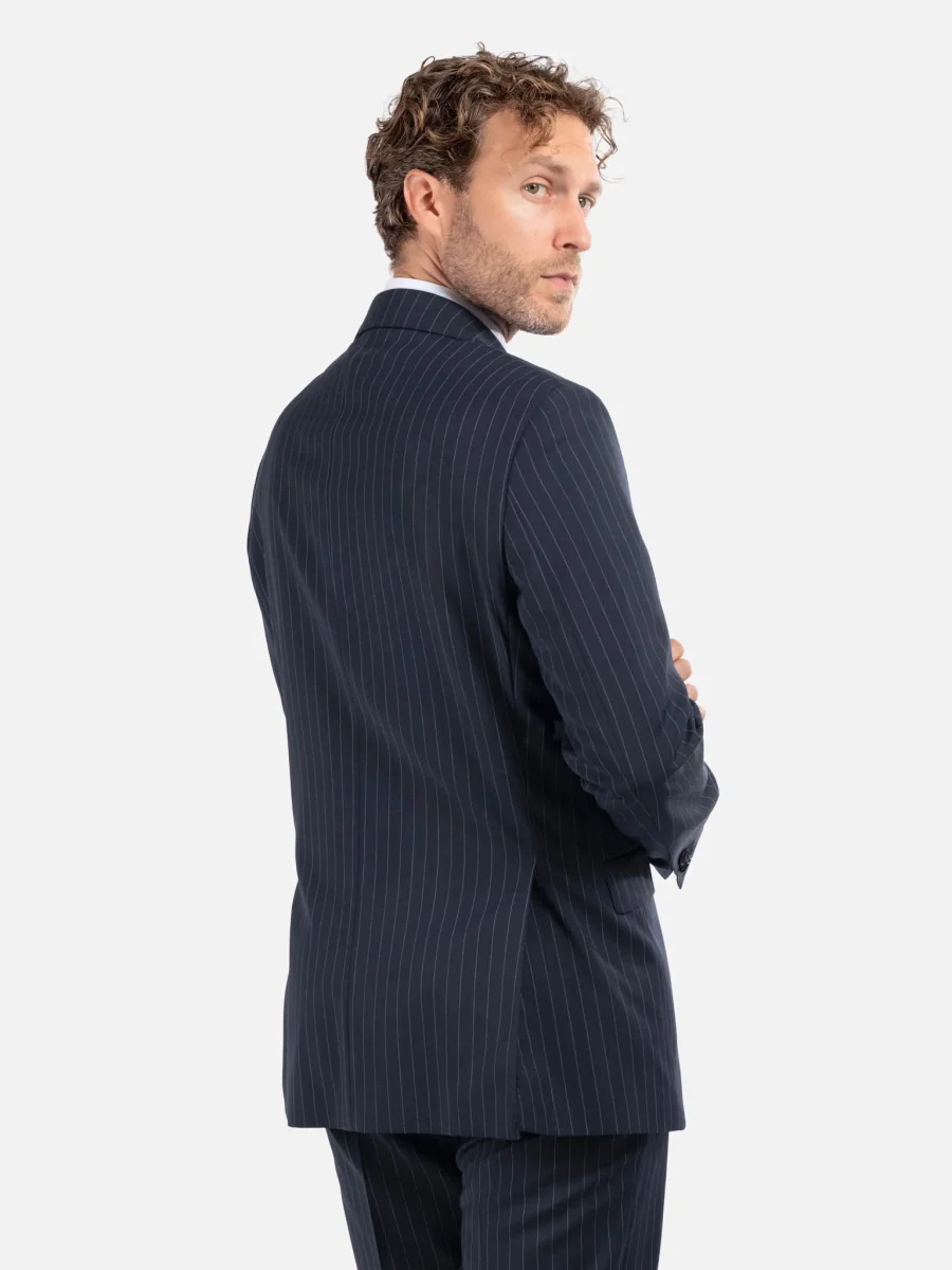 Abito Gessato Blu Scuro All Season - immagine 5