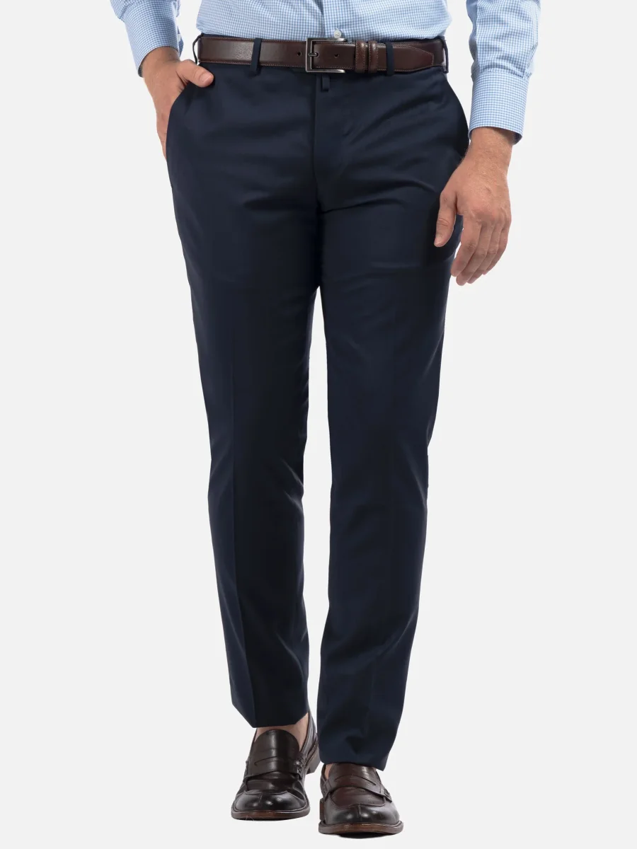 Pantalone Blu Slim Fit in Lana All Season