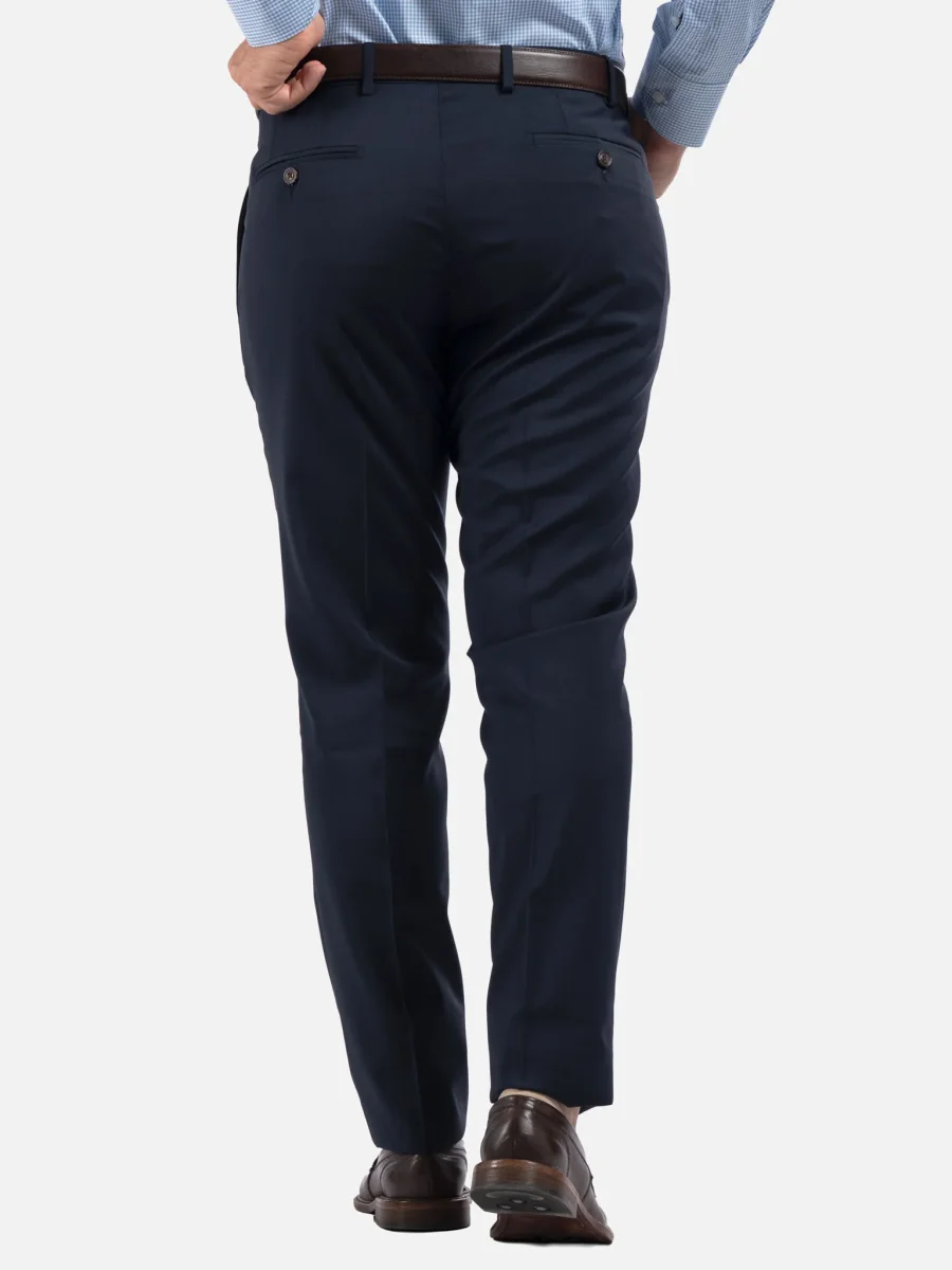 Pantalone Blu Slim Fit in Lana All Season - immagine 3