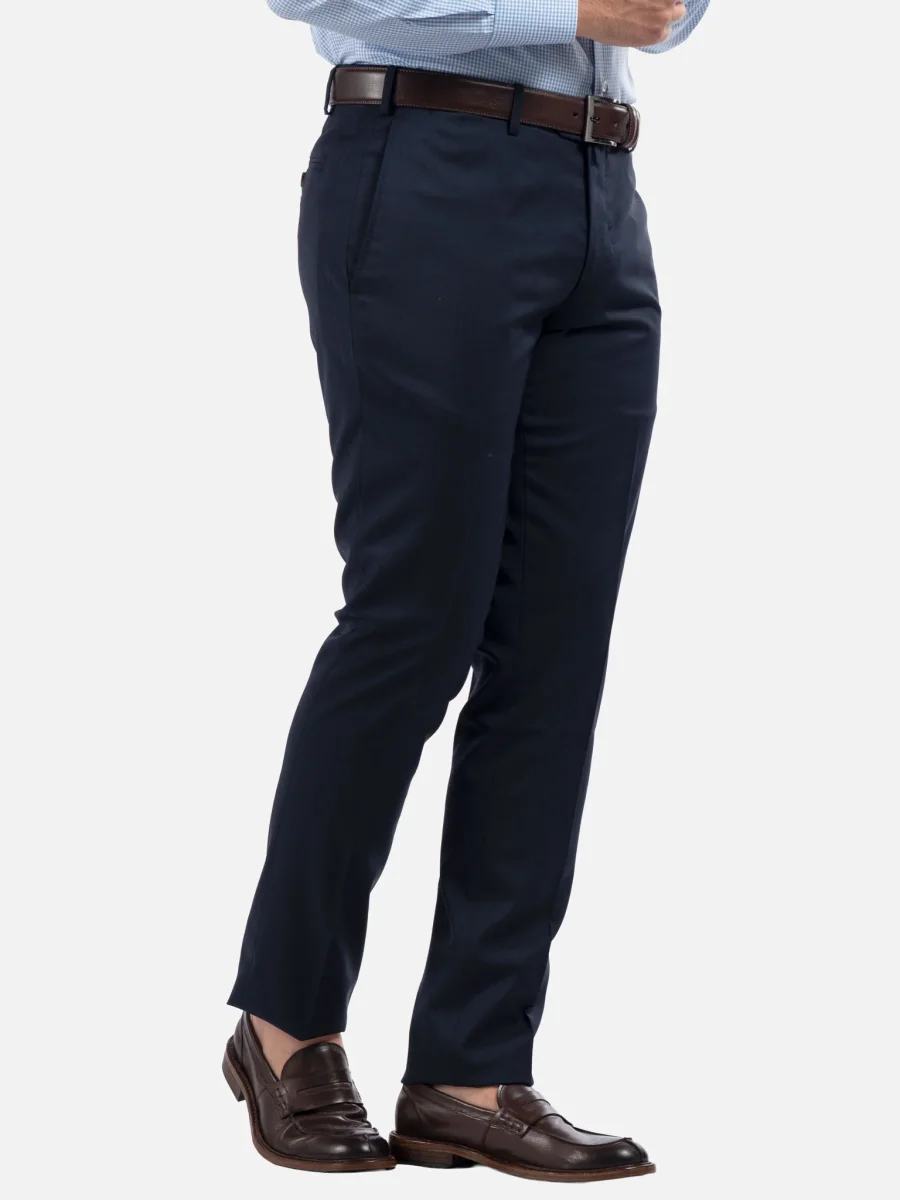 Pantalone Blu Slim Fit in Lana All Season - immagine 5