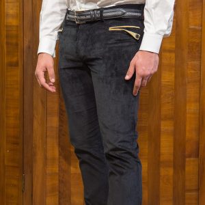 Pantaloni Sardi Uomo Anglona Velluto Coste Nero